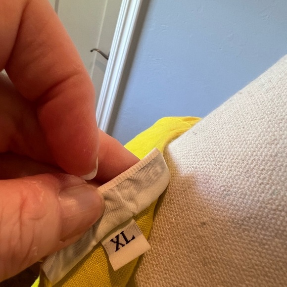 Bryn Walker Chartreuse Lagenlook High Low Hem Three-Quarter Sleeve Tunic Top XL - Picture 12 of 13